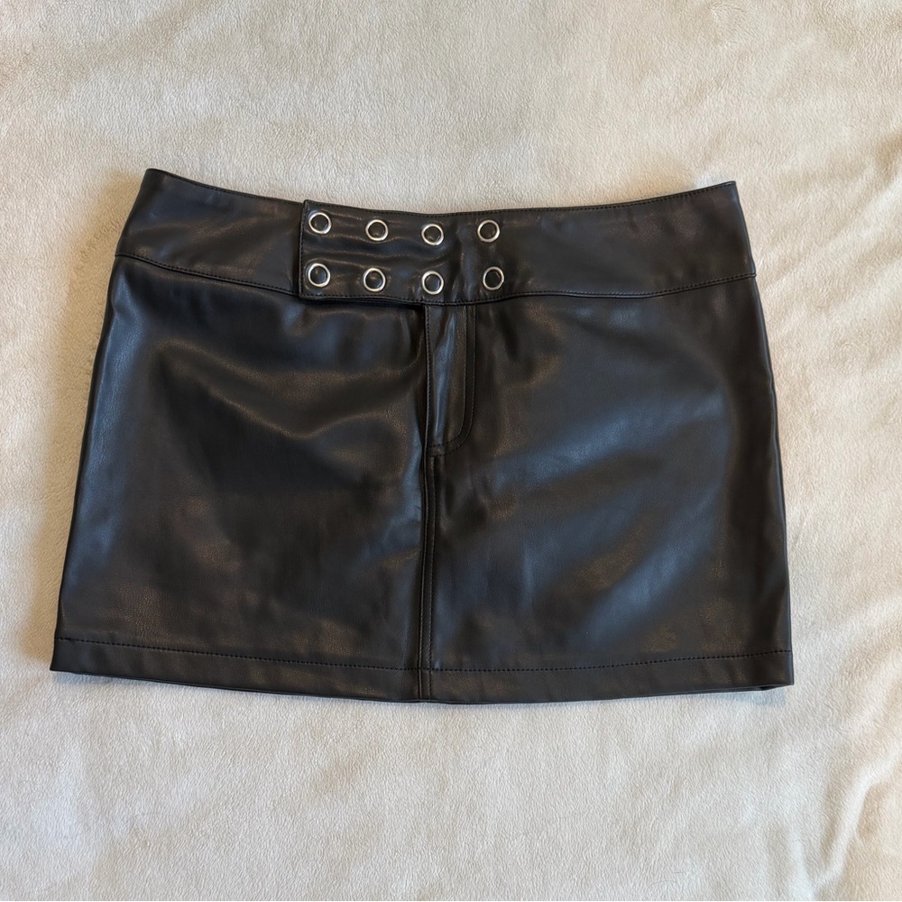 Tiger Mist Black Eyelet Mini Skirt